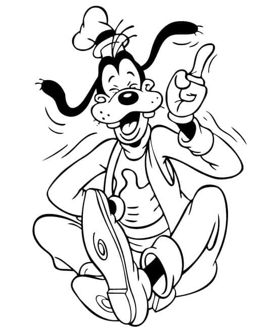 Přátelský Goofy omalovánka