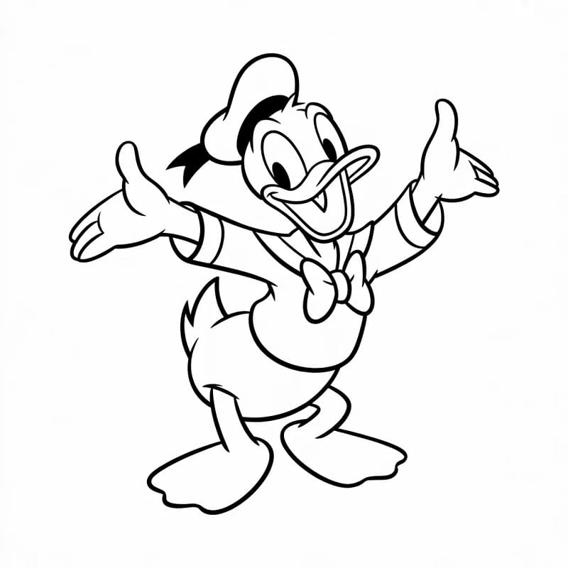 Přátelský Kačer Donald omalovánka