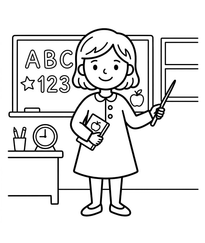 Profesionální učitelka omalovánka