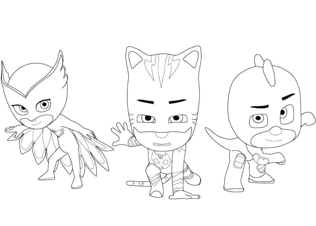 Omalovánka Pyžamasky pro děti 4 roky