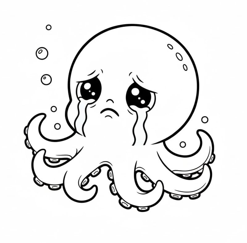 Rozkošná Chobotnice omalovánka