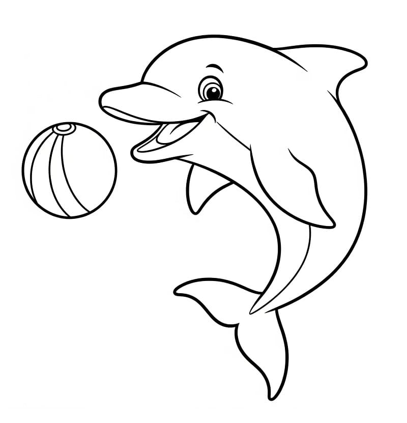Rozkošný Delfín omalovánka