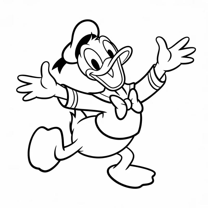 Rozkošný Kačer Donald omalovánka