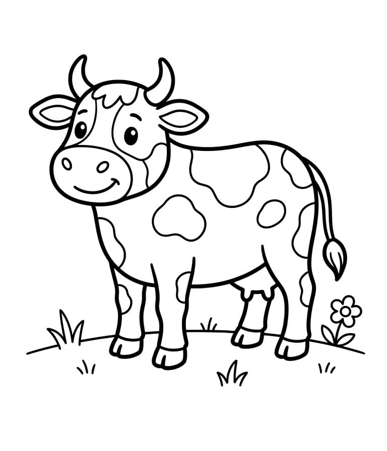 Roztomilá Kráva omalovánka