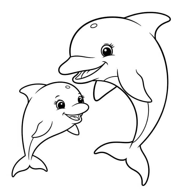 Roztomilý Delfín omalovánka