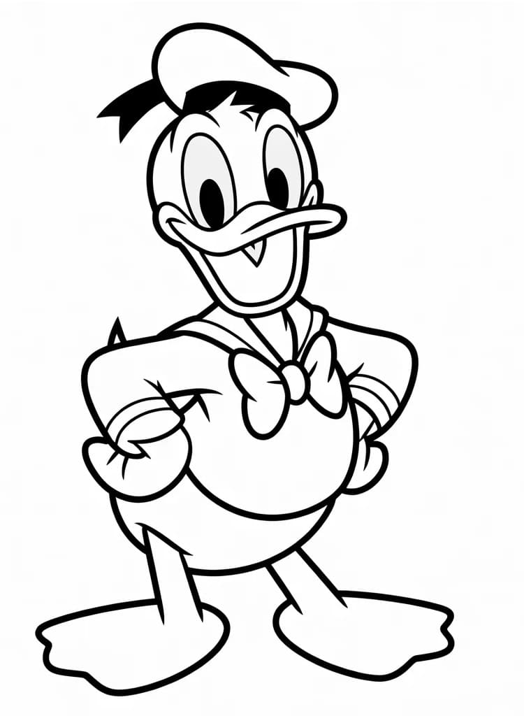 Roztomilý Kačer Donald omalovánka