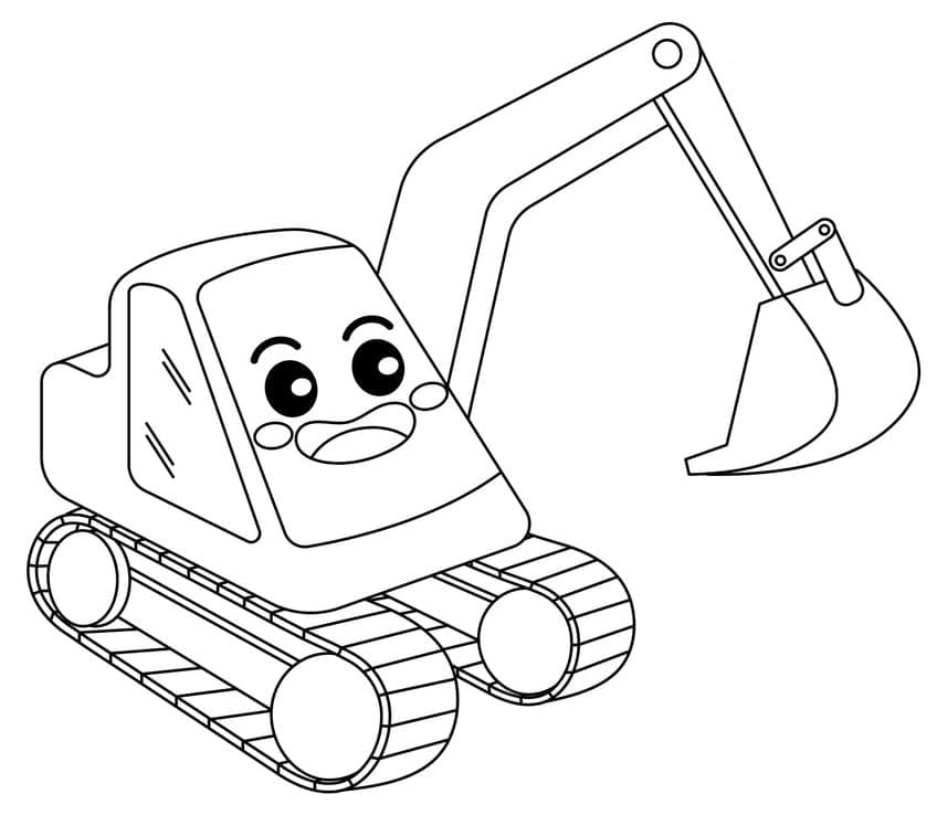 Roztomilý bagr omalovánka