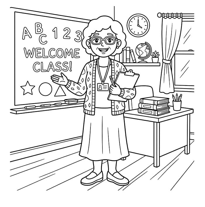 Skvělá učitelka omalovánka