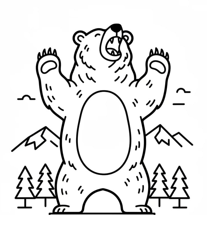 Skvělý Medvěd omalovánka