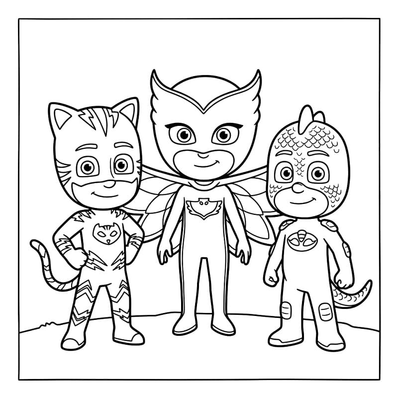 Skvělý Pyžamasky omalovánka