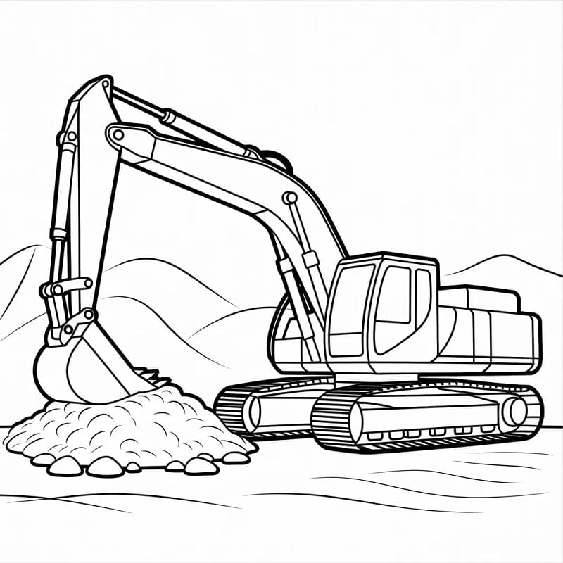 Snadný Bagr omalovánka