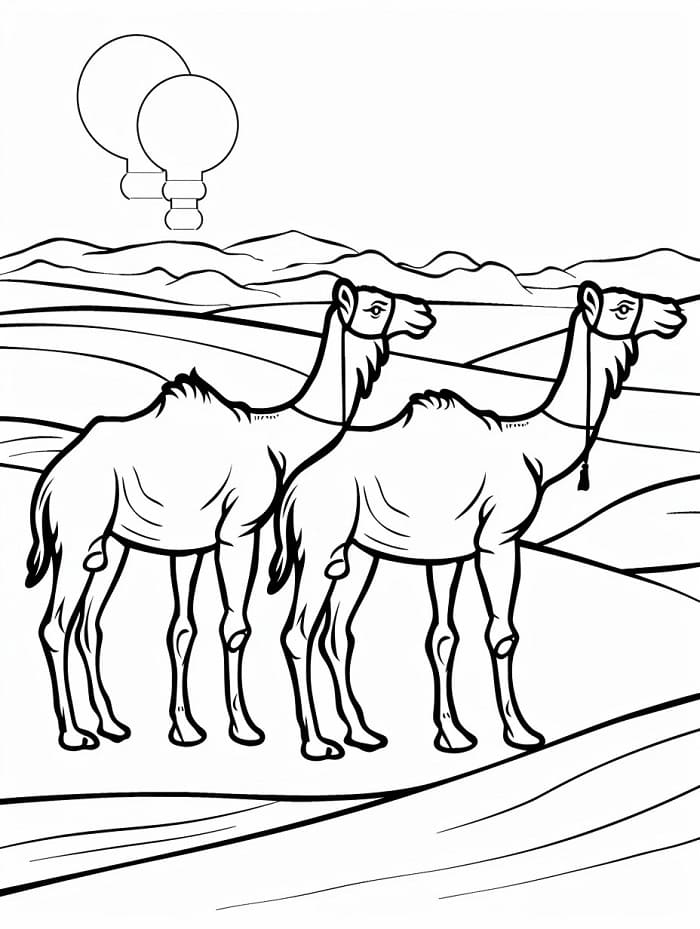Snadný Velbloud omalovánka