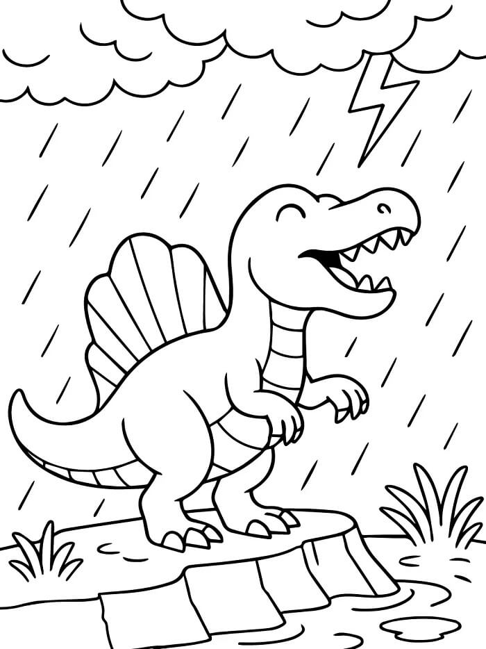 Spinosaurus k vytištění zdarma omalovánka