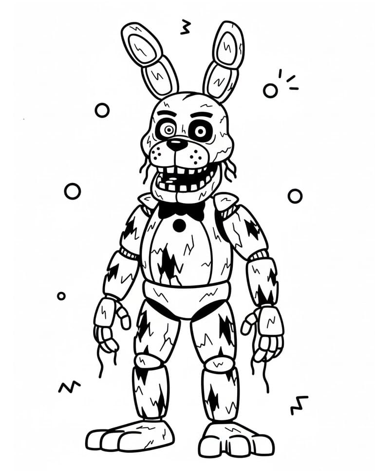 Springtrap FNAF omalovánka