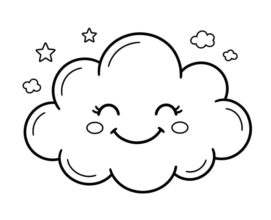 Šťastný Mrak omalovánka