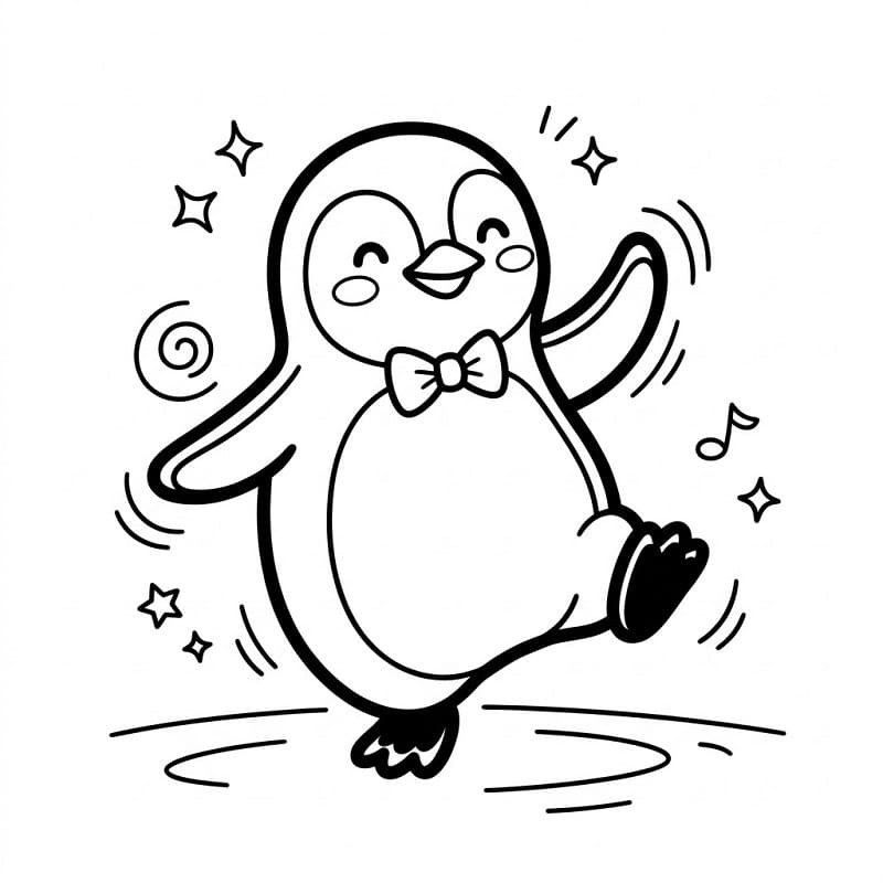 Šťastný Tučňák omalovánka