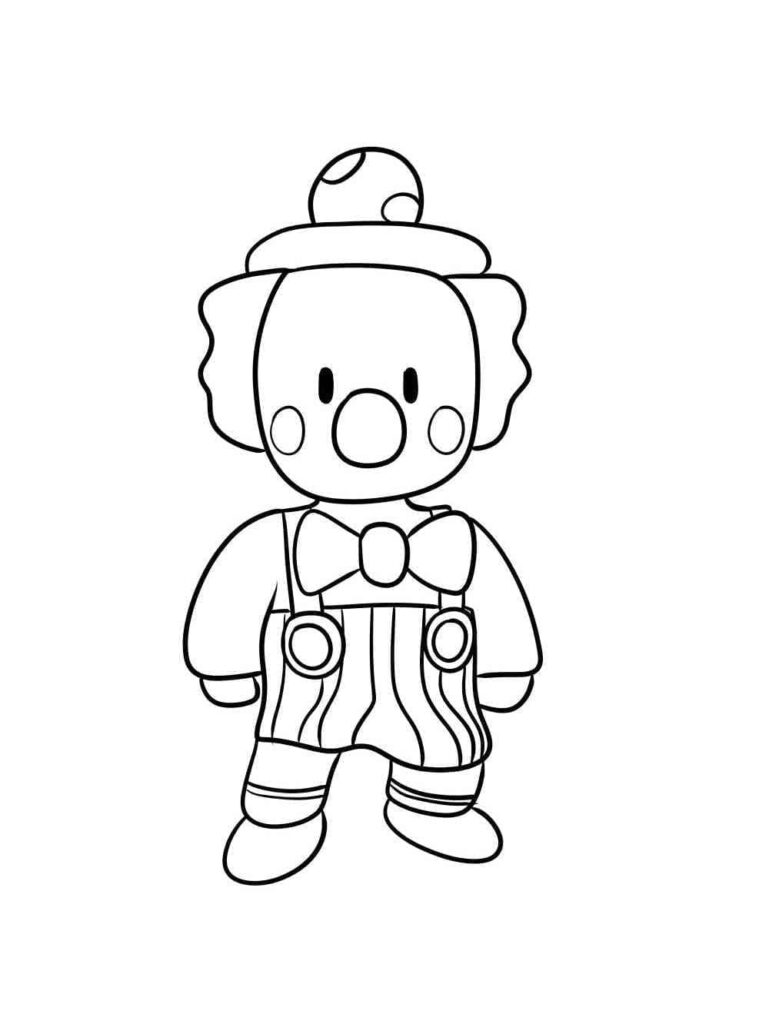 Omalovánka Stumble Guys Clown Bozo