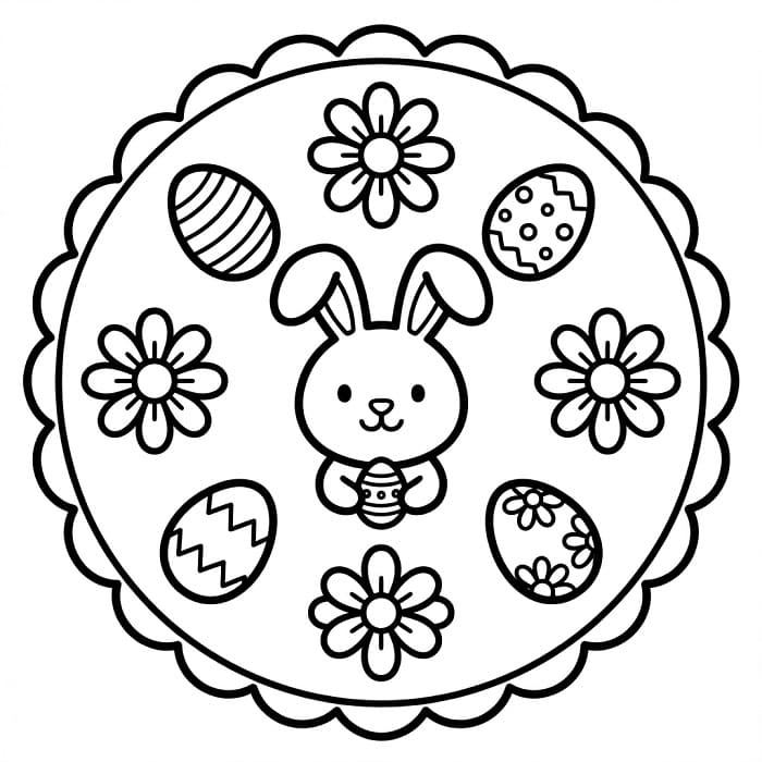 Velikonoční Mandala omalovánky