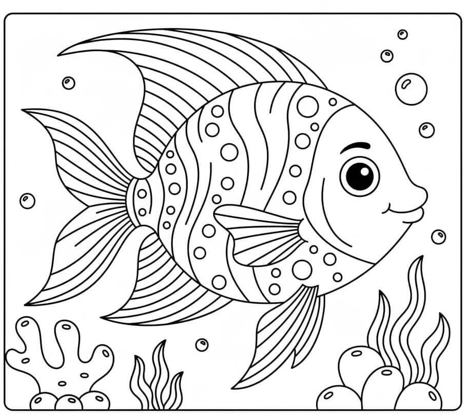 Tisk Ryba omalovánka