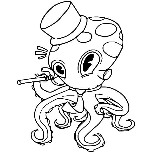 Tisknutelná Chobotnice zdarma omalovánka