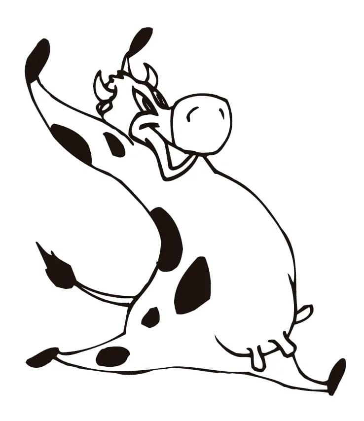 Tisknutelná Kráva pro děti omalovánka