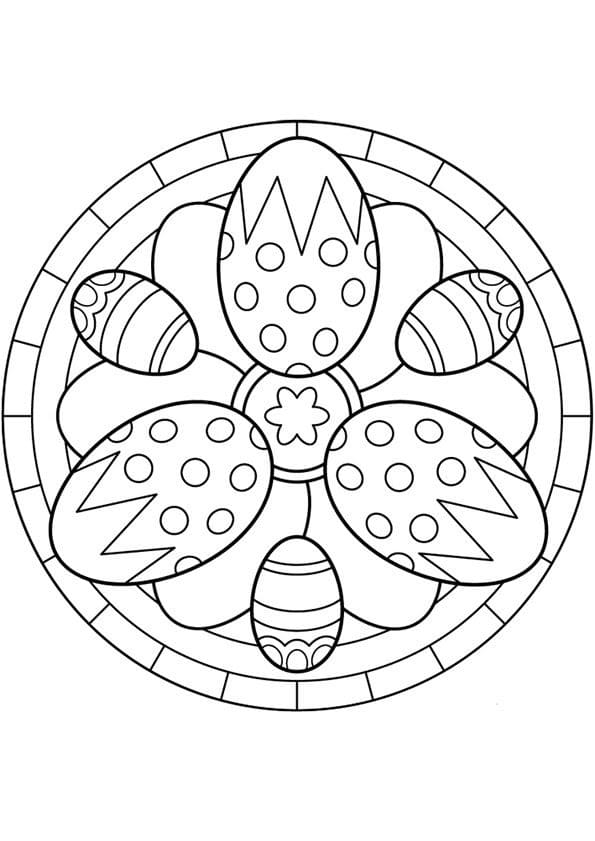 Tisknutelná velikonoční mandala zdarma omalovánka