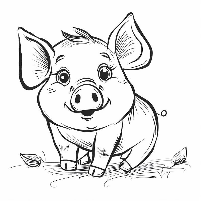 Tisknutelné Prasátko Bez Poplatku omalovánka