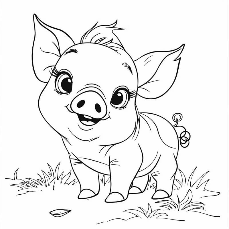 Tisknutelné Prasátko pro Děti omalovánka