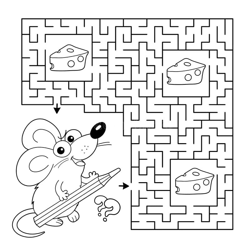 Tisknutelné bludiště omalovánka