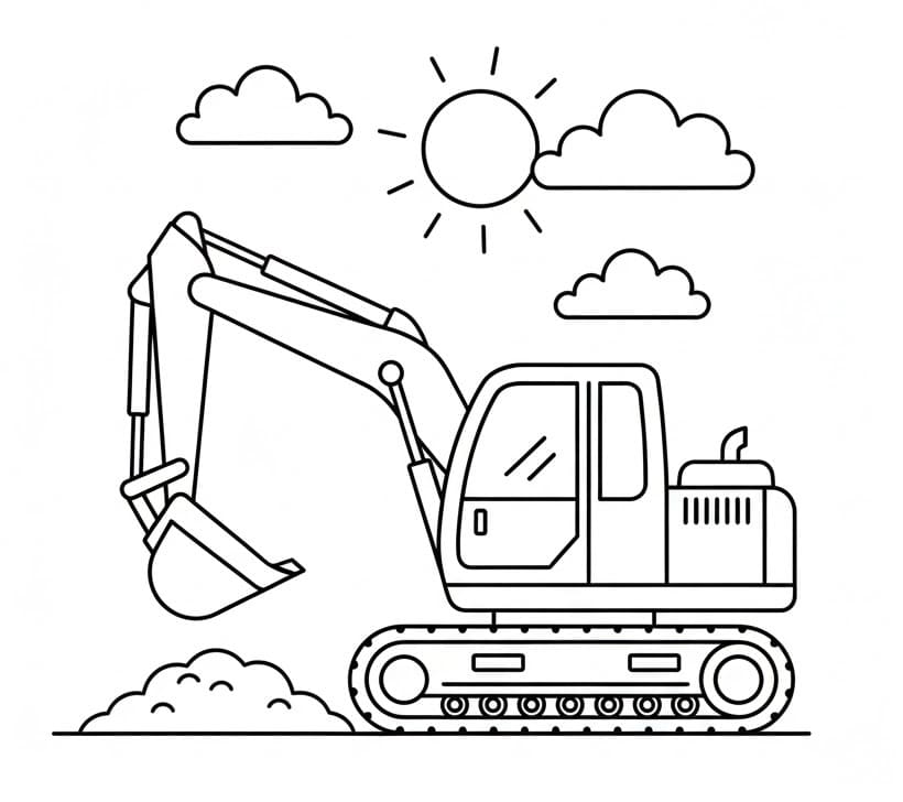 Tisknutelný Bagr omalovánka