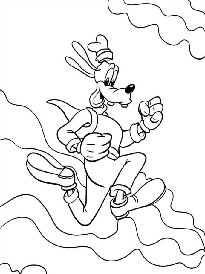 Tisknutelný Goofy pro děti omalovánka