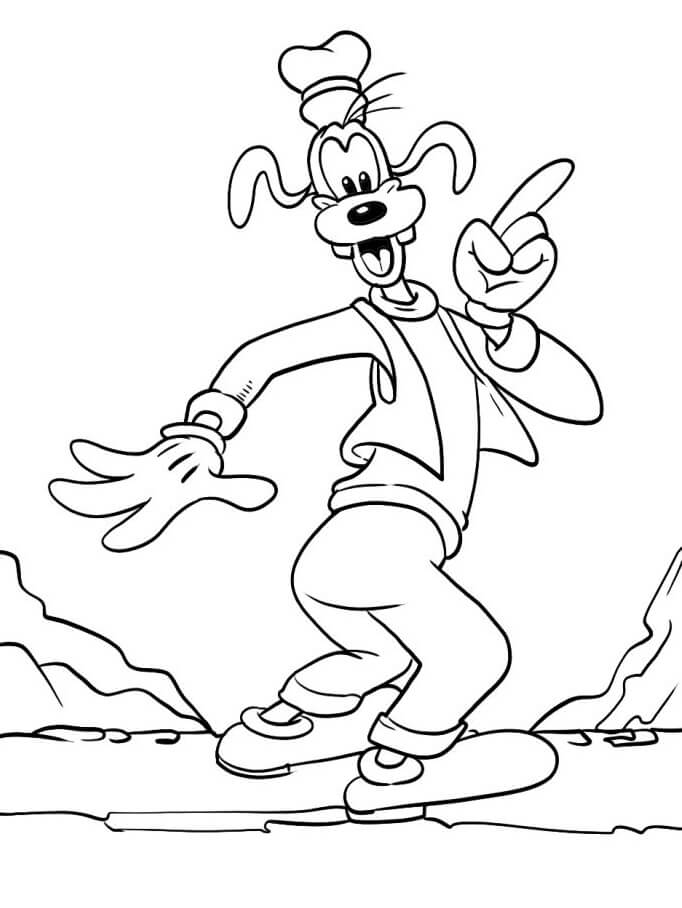 Tisknutelný Goofy zdarma omalovánka