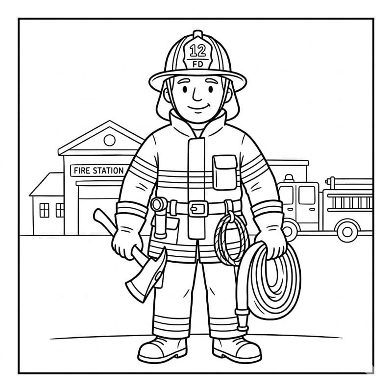 Tisknutelný Hasič omalovánka