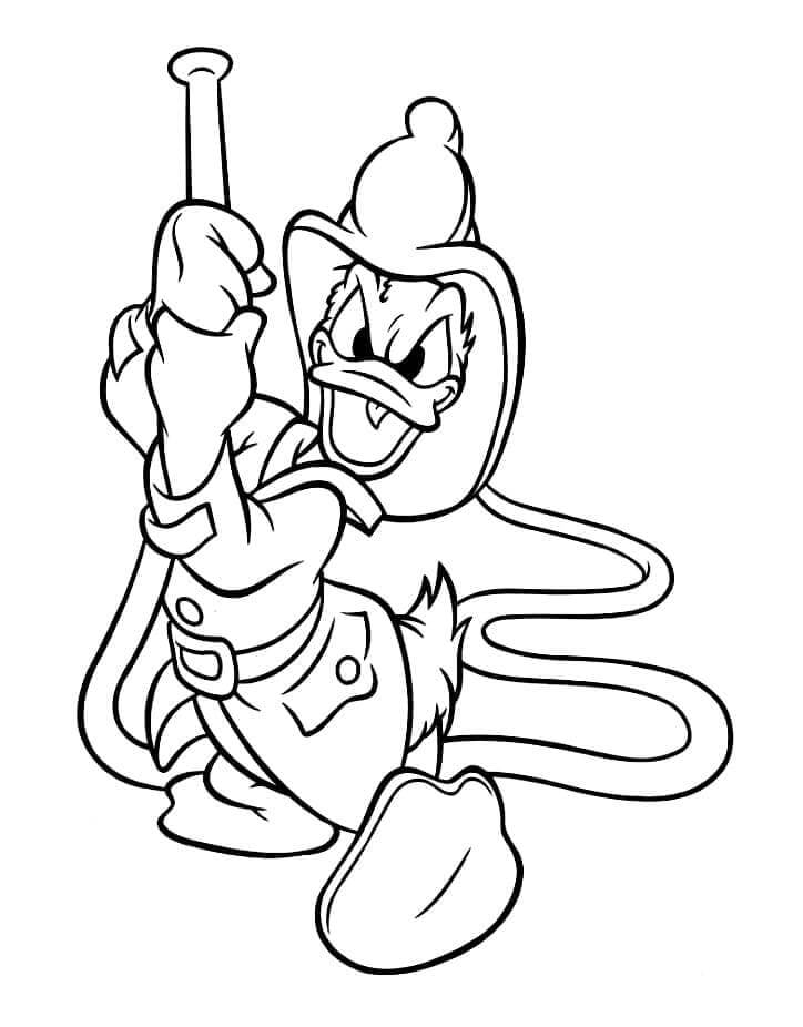 Tisknutelný Kačer Donald pro děti omalovánka