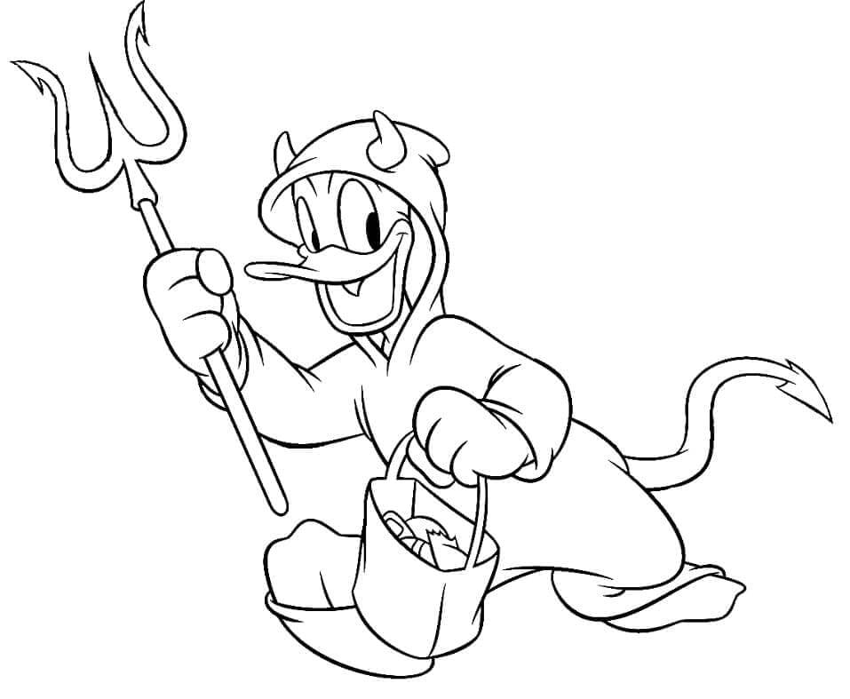 Tisknutelný Kačer Donald zdarma omalovánka