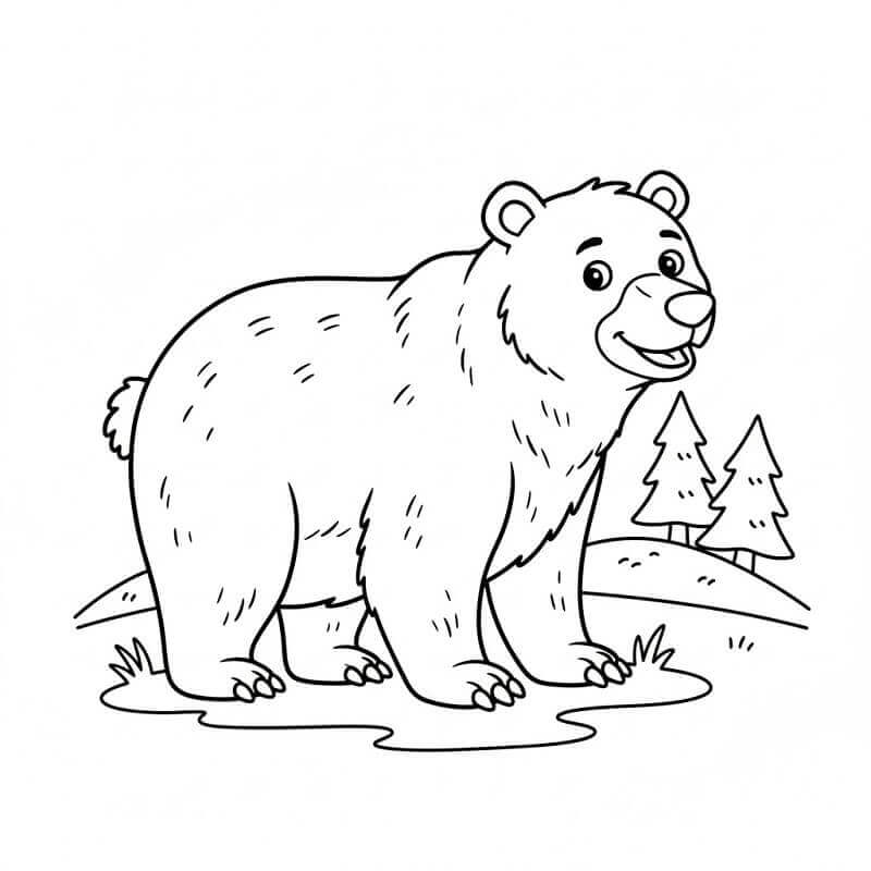 Tisknutelný Medvěd omalovánka