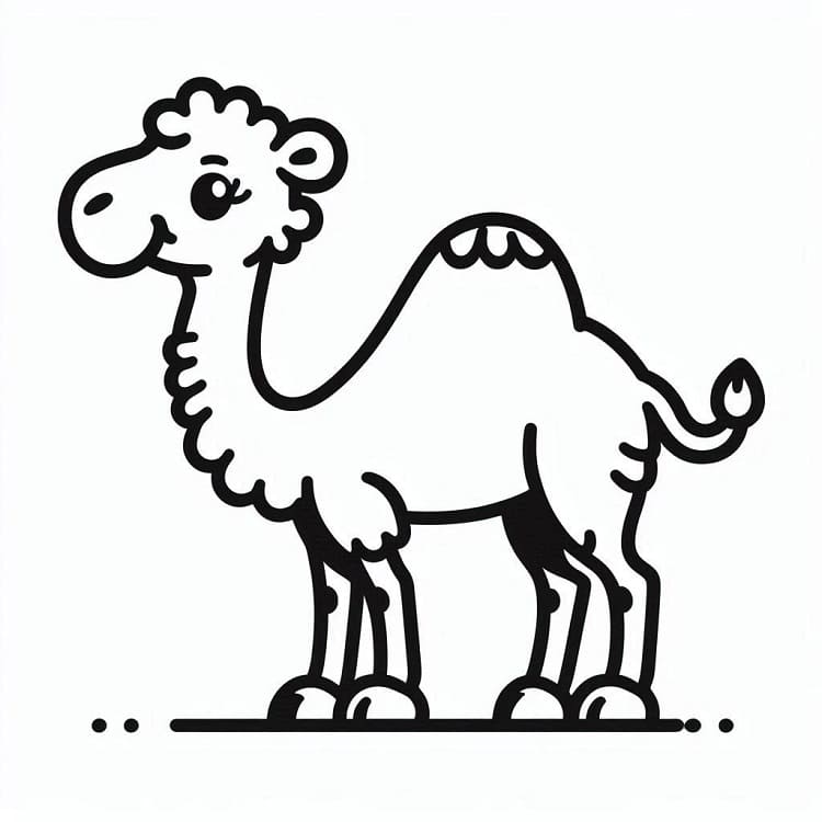 Tisknutelný Velbloud omalovánka
