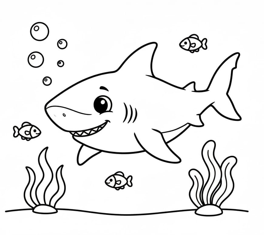 Tisknutelný Žralok omalovánka