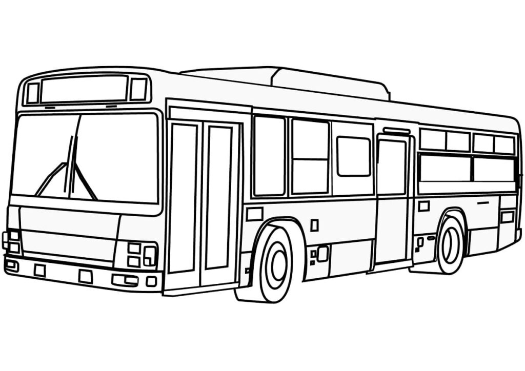 Omalovánka Tisknutelný autobus pro děti