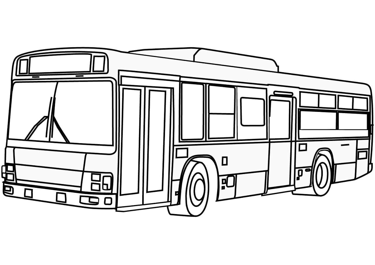 Tisknutelný autobus pro děti omalovánka