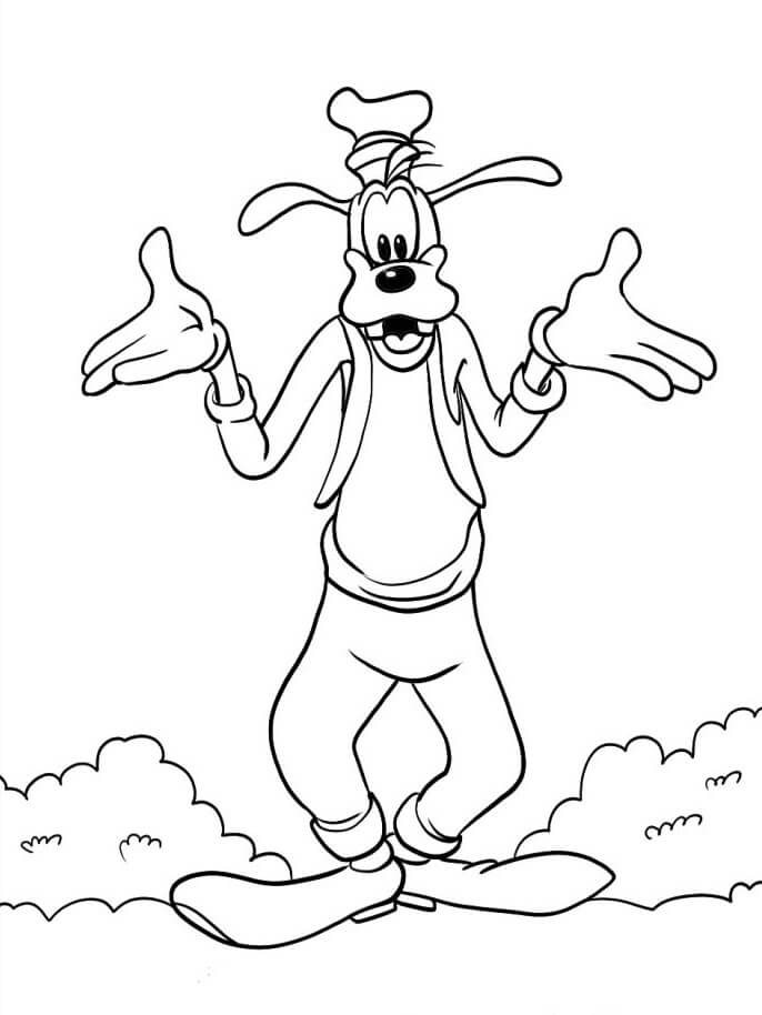 Tisknutelný obrázek Goofyho omalovánka