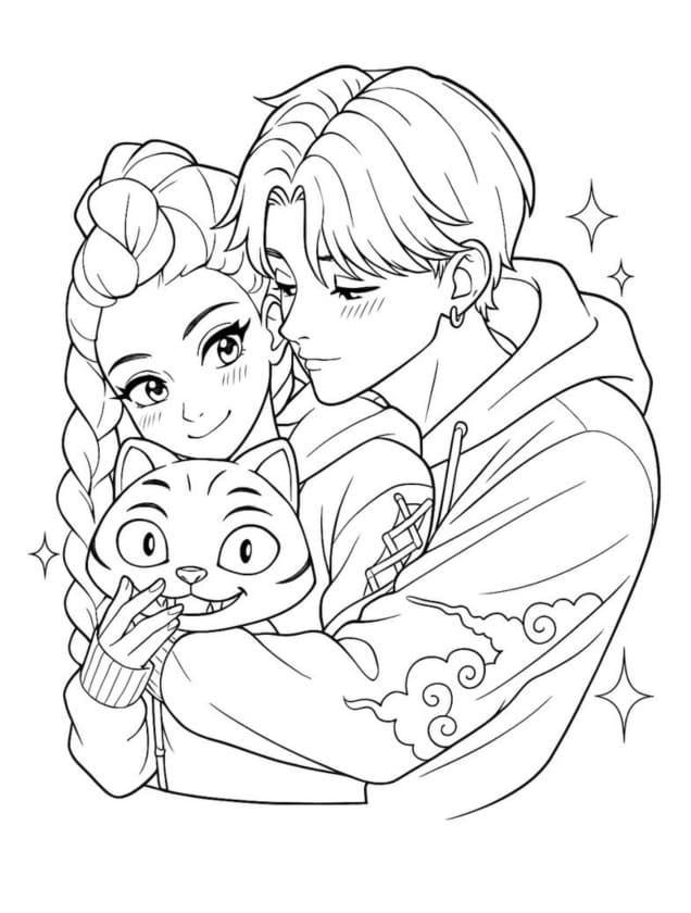 Tisknutelný obrázek Saja Boys omalovánka