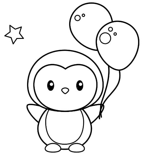 Tisknutelný obrázek Tučňáka omalovánka