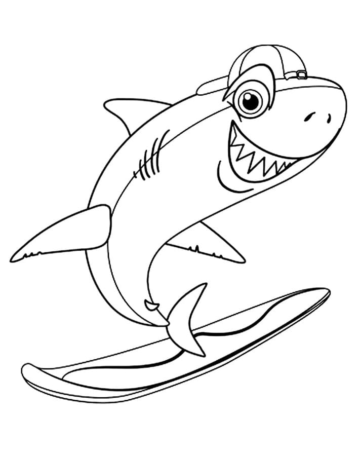 Tisknutelný obrázek Žraloka omalovánka