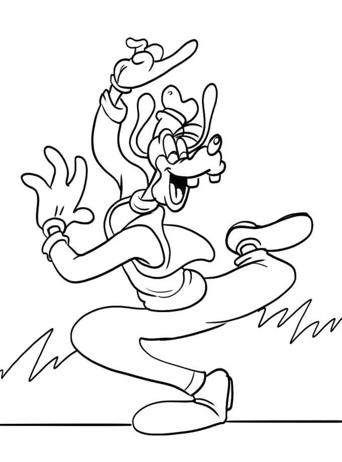 Tisknutelný zdarma Goofy omalovánka