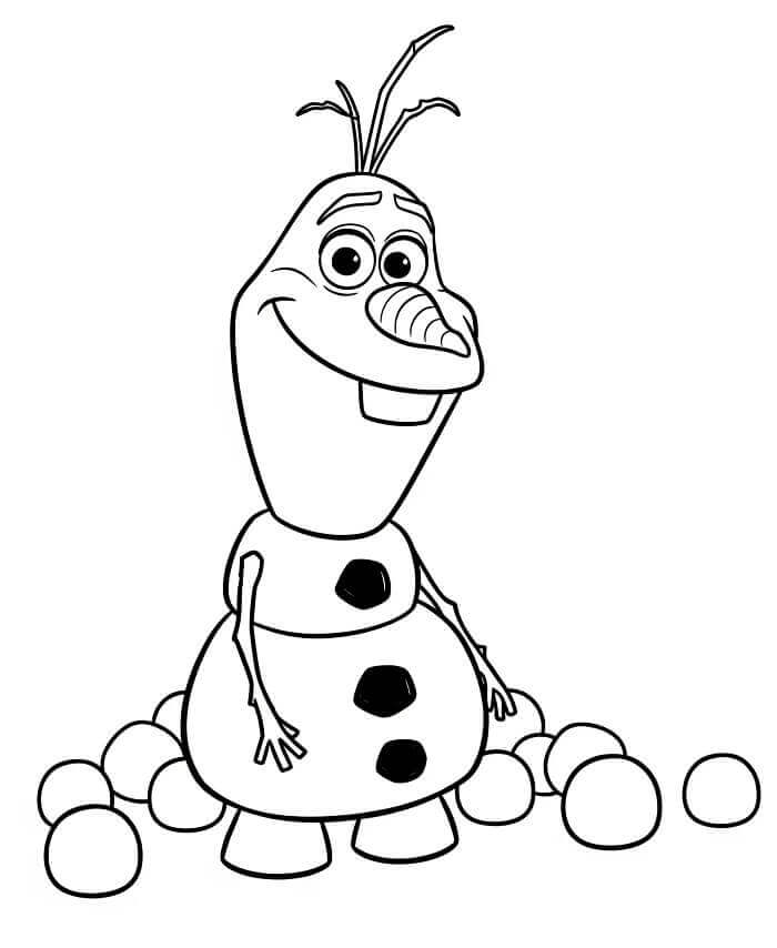 Tisknutelný zdarma Olaf omalovánka
