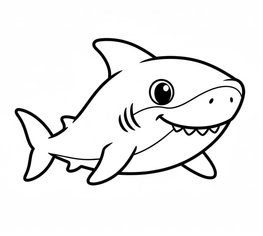 Tisknutelný zdarma Žralok omalovánka