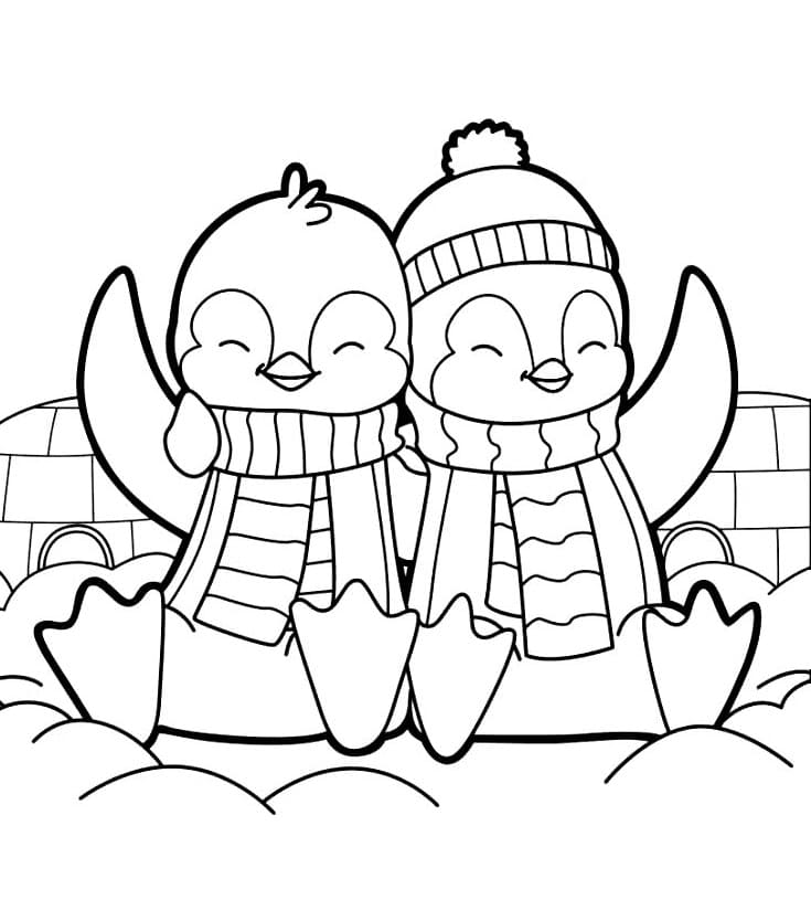 Tučňák pro děti 3 roky omalovánka