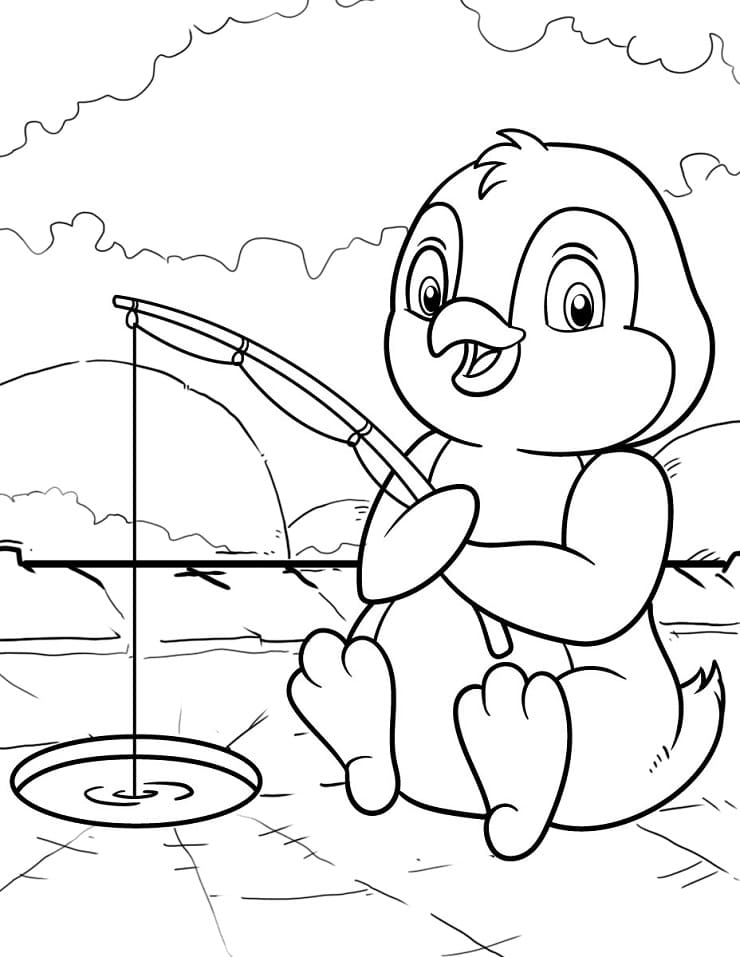 Tučňák zdarma omalovánka