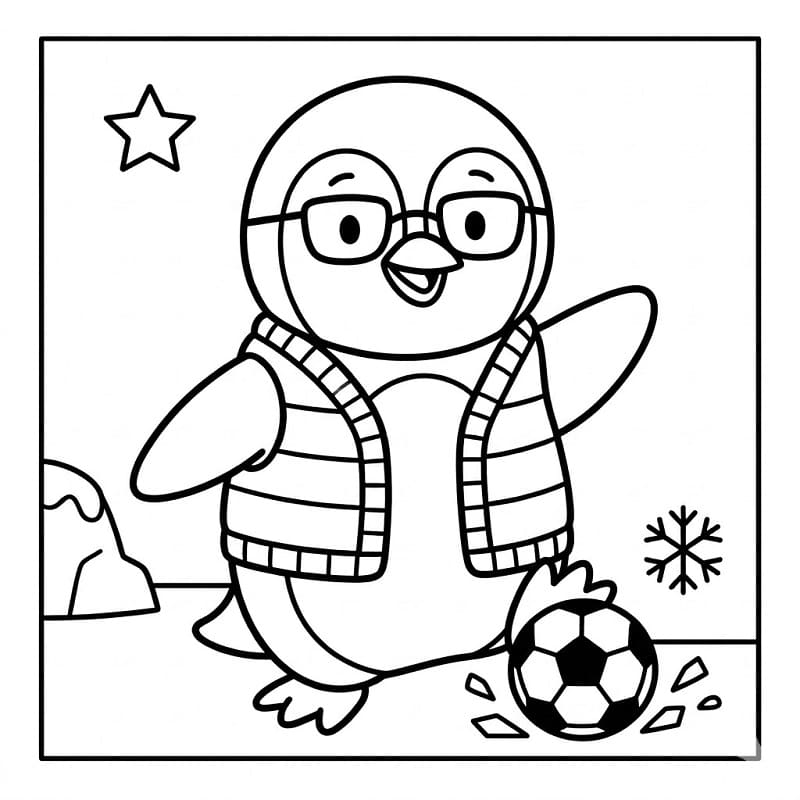 Tučňák omalovánka